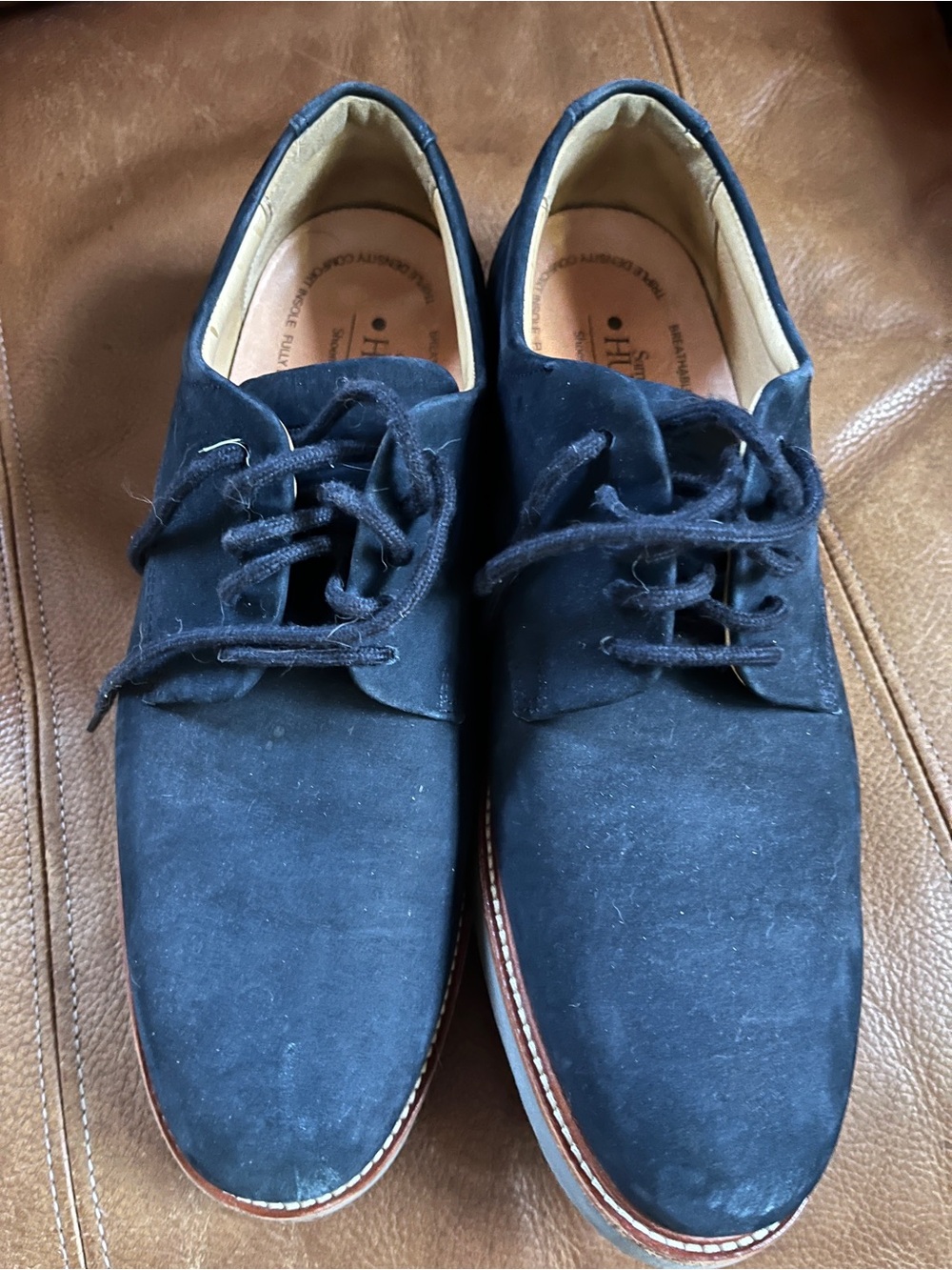 Men's Samuel Hubbard Buck Navy Suede Lace-Up Classic Shoes 8.5